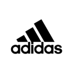 logo adidas negro en fondo blanco